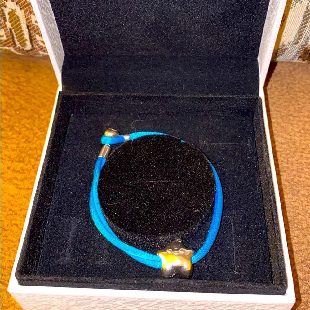 Pandora blue color bracelet size small with star ⭐️ charm used in good shape